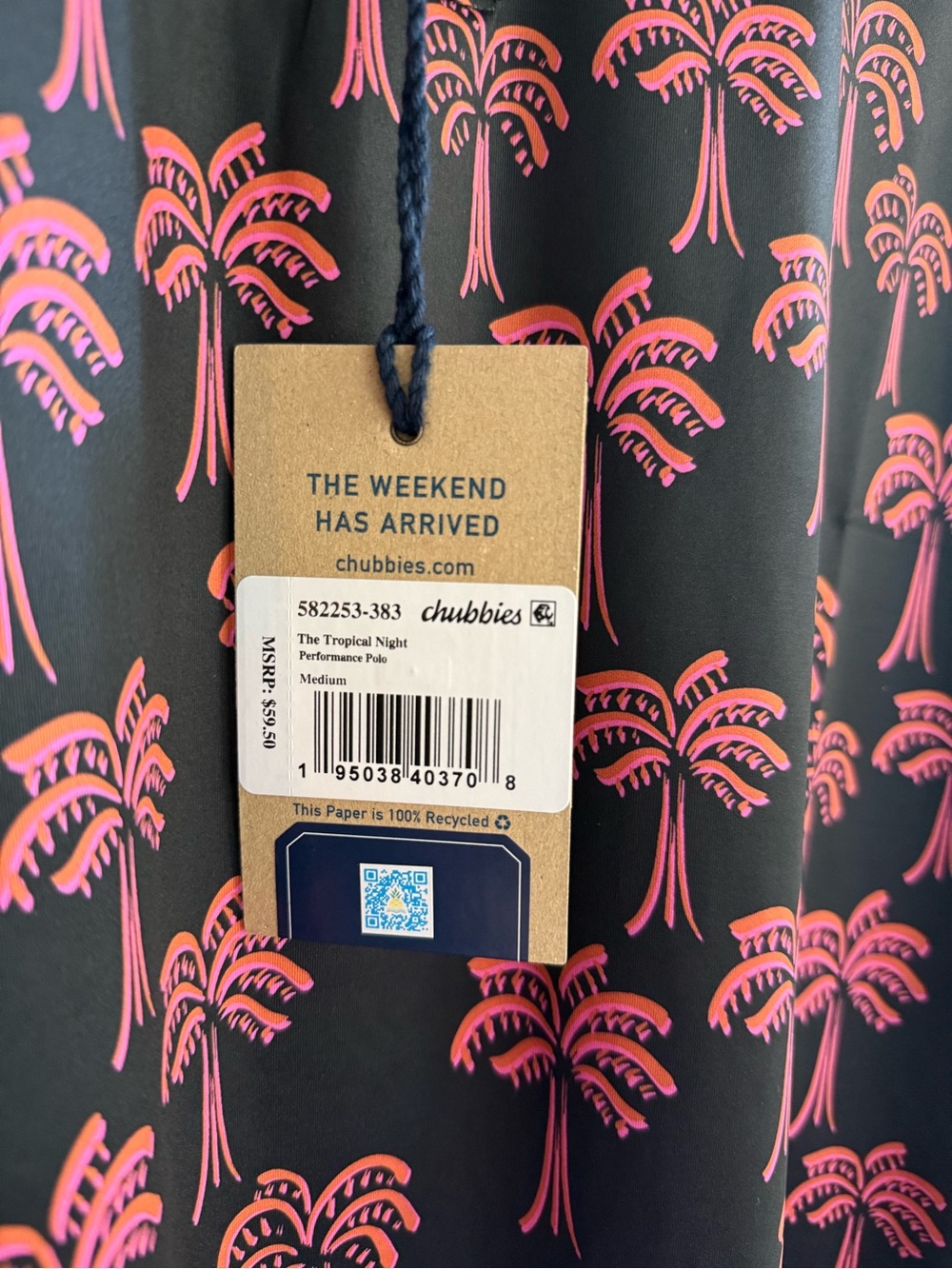 🌴NWT Chubbies "The Tropical Night" Performance Polo Shirt - Picture 6 of 8
